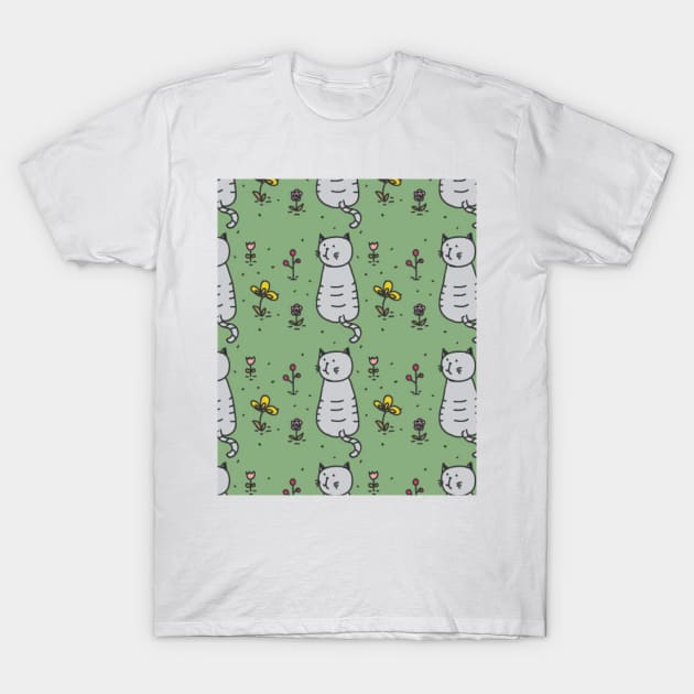 Pattern cute cats ,Funny cats T-Shirt by M.G Design 